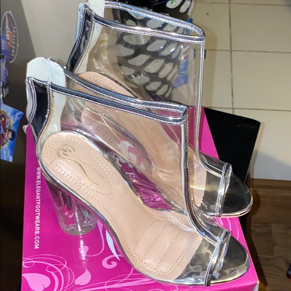 Silver & Clear Heels